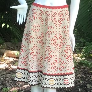 Vintage cotton embossed skirt